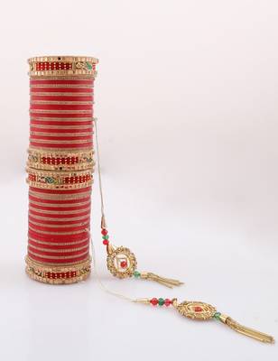 Hand Painted Hand Made Traditional Elegant Designer Red Full Bridal Chura Chuda Set 2
