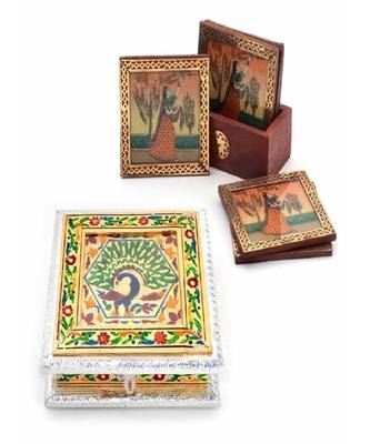 Buy Meenakari Dryfruit Box n Get Tea Coasters Free 1