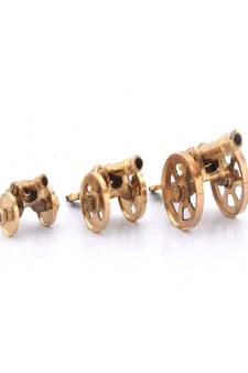 Pure Brass 3 Piece Handicraft Canon Set Gift -151