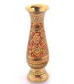 Colorful Meenakari Work Flower Vase Pure Brass 173