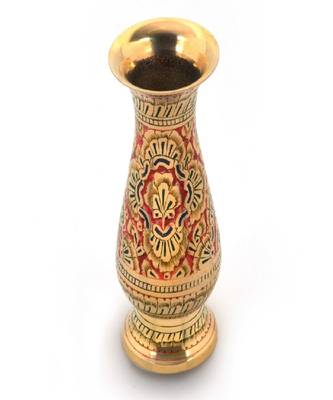 Colorful Meenakari Work Flower Vase Pure Brass 173 2