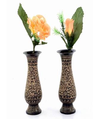 Golden Meenakari Work Flower Vase Pair Gift -201 2