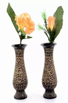Golden Meenakari Work Flower Vase Pair Gift -201