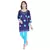 Navy Blue Cotton Bandhej Design Kurti