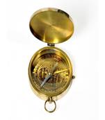 Travel Aid Real Brass Flat Compass with Lid 324