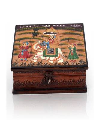 Wooden Hand Painted Dhola Maru Jewellery Box 330 1