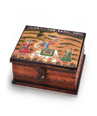 Wooden Hand Painted Dhola Maru Jewellery Box 330 2