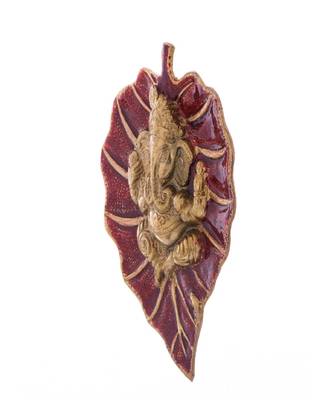 Lord Ganesha on Red Leaf 2