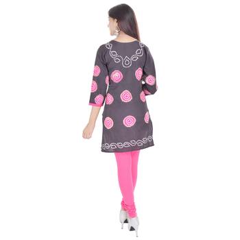 Gray Cotton Bandhej Design Kurti 2