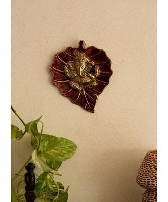 Lord Ganesha on Red Leaf 4