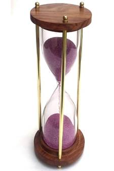 Wooden and Brass Sand Timer Hour Glass Sandglass Antique Nautical Decor