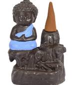 gunnu sales meditating monk buddha showpiece - multicolor ceramic sculpture for home decor (20 cm)