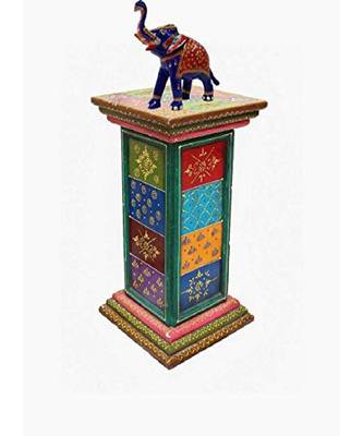 Antique Metal Handmade Big Meenakari Trunk Up Elephant Showpiece 3