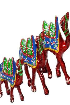 Handcrafted Set of 3 Showpiece Camel for Decoration and Gift Purpose