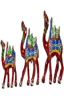 Handcrafted Set of 3 Showpiece Camel for Decoration and Gift Purpose