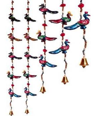 Peacock Line Wall//Latkan Pair of 2 Piece Decorative Door Hanging 2