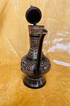 Antique Brass Surai for Home | Brass Black and Golden Design Surahi