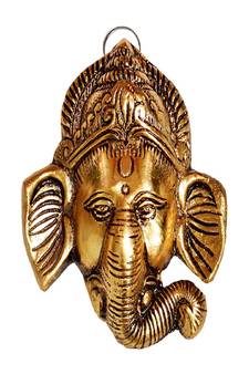 Golden Metal Lord Ganesh Wall Hangings