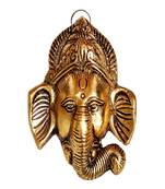 Gunnu Sales Metal Lord Ganesh Wall Decor Golden Finish Multicolor 50×20 cm
