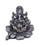 gunnu sales decorative oxidized silver ganesha idol with floral base