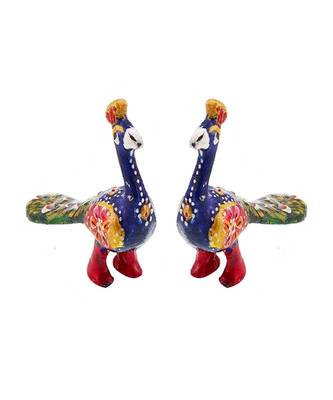 Enamel Work Pure Brass Peacock Pair Gift 1