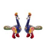 Enamel Work Pure Brass Peacock Pair Gift