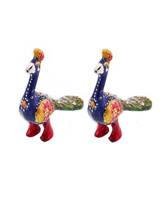 Enamel Work Pure Brass Peacock Pair Gift 3