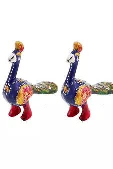 Enamel Work Pure Brass Peacock Pair Gift