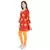 Red Cotton Bandhej Design Kurti