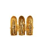 Gold Plated Metal Hindu God Lord Ram Darbar in A Folding Round Box