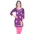 Purple Cotton Bandhej Design Kurti