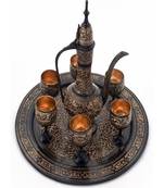 Antique Black Royal Wine Set Pure Brass Handicraft 182