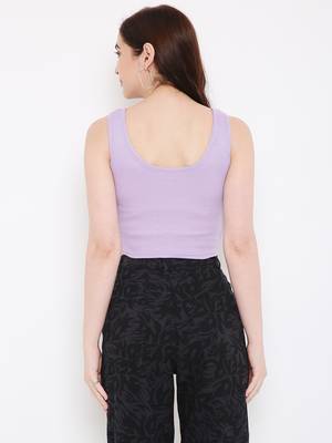 BLANCD Women's Lavender Polyester Solid Sando 2