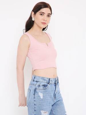 BLANCD Women's Pink Polyester Solid Sando 4