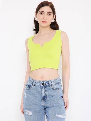 BLANCD Women's Lime Punch Polyester Solid Sando 1