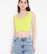 BLANCD Women's Lime Punch Polyester Solid Sando