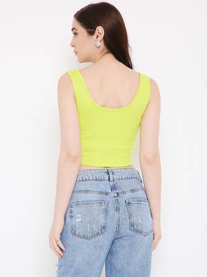 BLANCD Women's Lime Punch Polyester Solid Sando 2