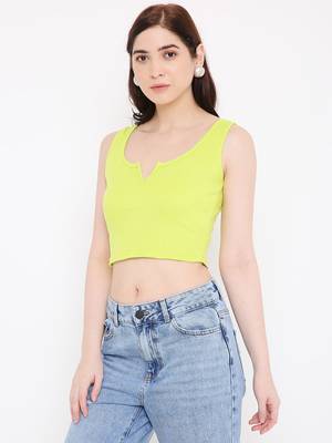 BLANCD Women's Lime Punch Polyester Solid Sando 3
