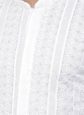 DEYANN Embroidered Chikankari White Color Kurta with White Color Trouser Set 5
