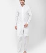 DEYANN Embroidered Chikankari White Color Kurta with White Color Trouser Set
