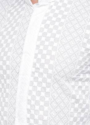 DEYANN Embroidered Chikankari White Color Kurta with White Color Trouser Set 5