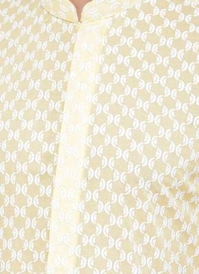 DEYANN Embroidered Chikankari Yellow Color Kurta with White Color Trouser Set 5