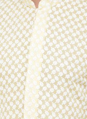 DEYANN Embroidered Chikankari Yellow Color Kurta with White Color Trouser Set 5