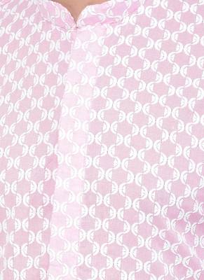 DEYANN Embroidered Chikankari Pink Color Kurta with White Color Trouser Set 5