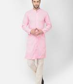 DEYANN Embroidered Chikankari Pink Color Kurta with white Color Trouser Set