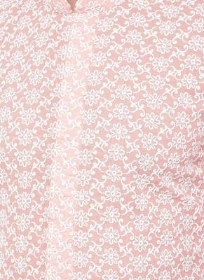 DEYANN Embroidered Chikankari pink Color Kurta with White Color Trouser Set 5
