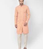 DEYANN Embroidered Chikankari pink Color Kurta with white Color Trouser Set