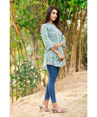 Cotton Hand Block Floral Print Kurta 1