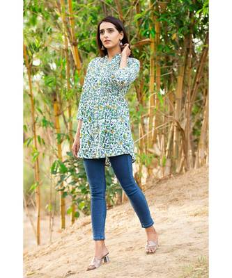 Cotton Hand Block Floral Print Kurta 4