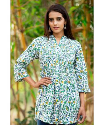 Cotton Hand Block Floral Print Kurta 5